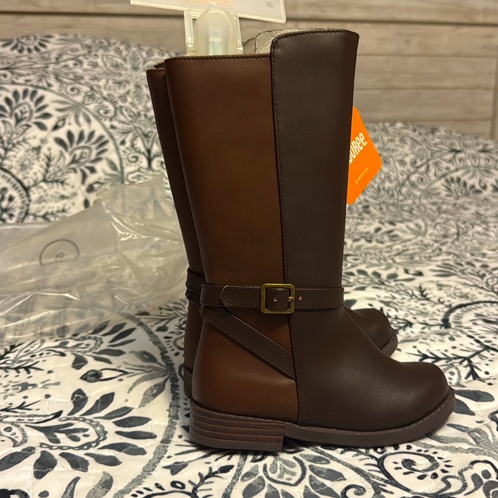Gymboree COSMIC CLUB little girls Brown Tall Buckle Riding Boots- Size 9
